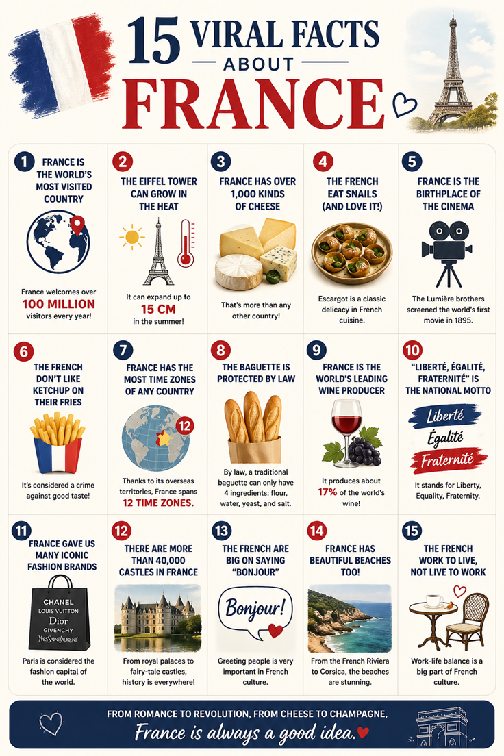 Crazy France Facts Infographic