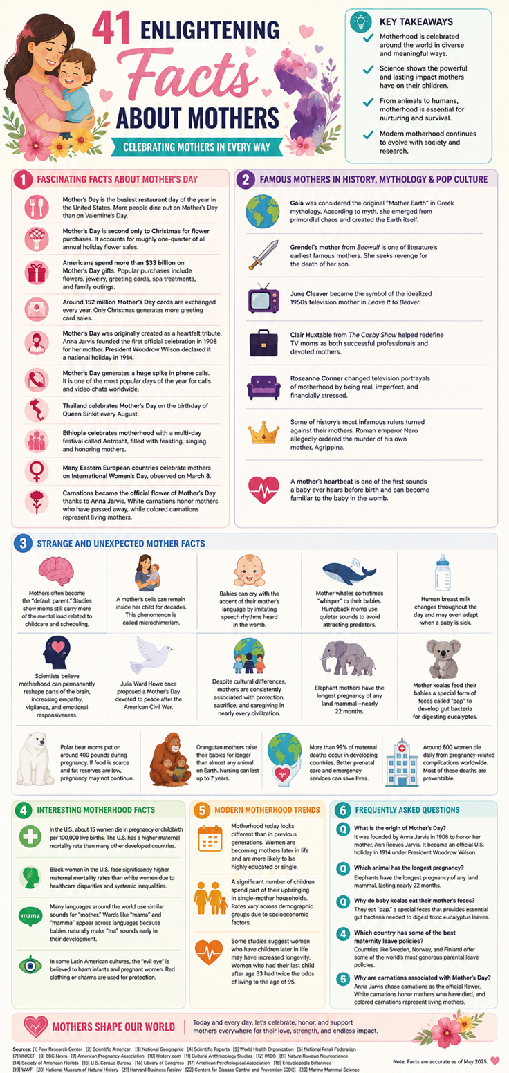 Interesting Mother Facts Infographic