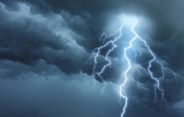 lightning strike showing earths power