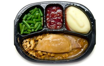 TV Dinner image showing sections and turkey